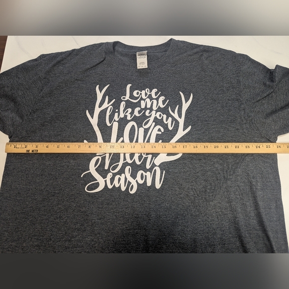"Love Me Like You Love Deer Season" T-Shirt Funny Hunting Wife Humor, Size 2X - Picture 5 of 9